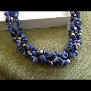 Blue stone statement necklace